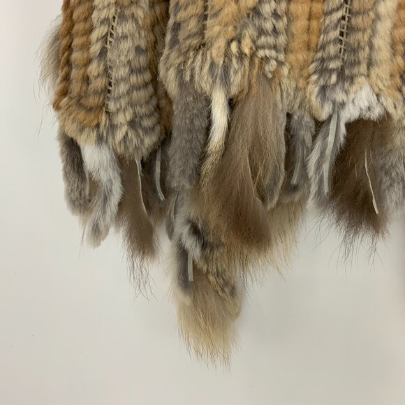 Dolce Cobo Rabbit Raccoon Fur Fringe Vest BOHO Western Mob Wife Sz 2X - Picture 9 of 16